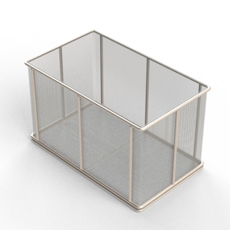 Anysizebasket Rectangular Wire Mesh Basket: 10Lx6Wx6H, 304 SS, 3/16 Rod Frame, No Handles, Mesh: 30 x .012 TMT-100060060-N30S